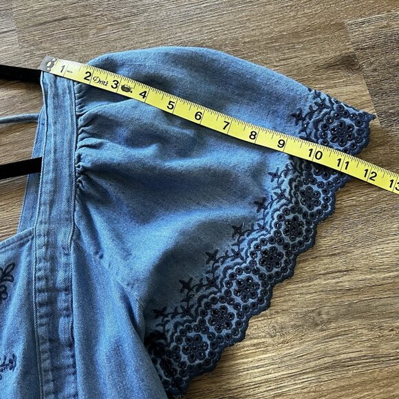 OLD NAVY Flutter-Sleeve Tie Back Chambray Midi Dress - Picture 6 of 10